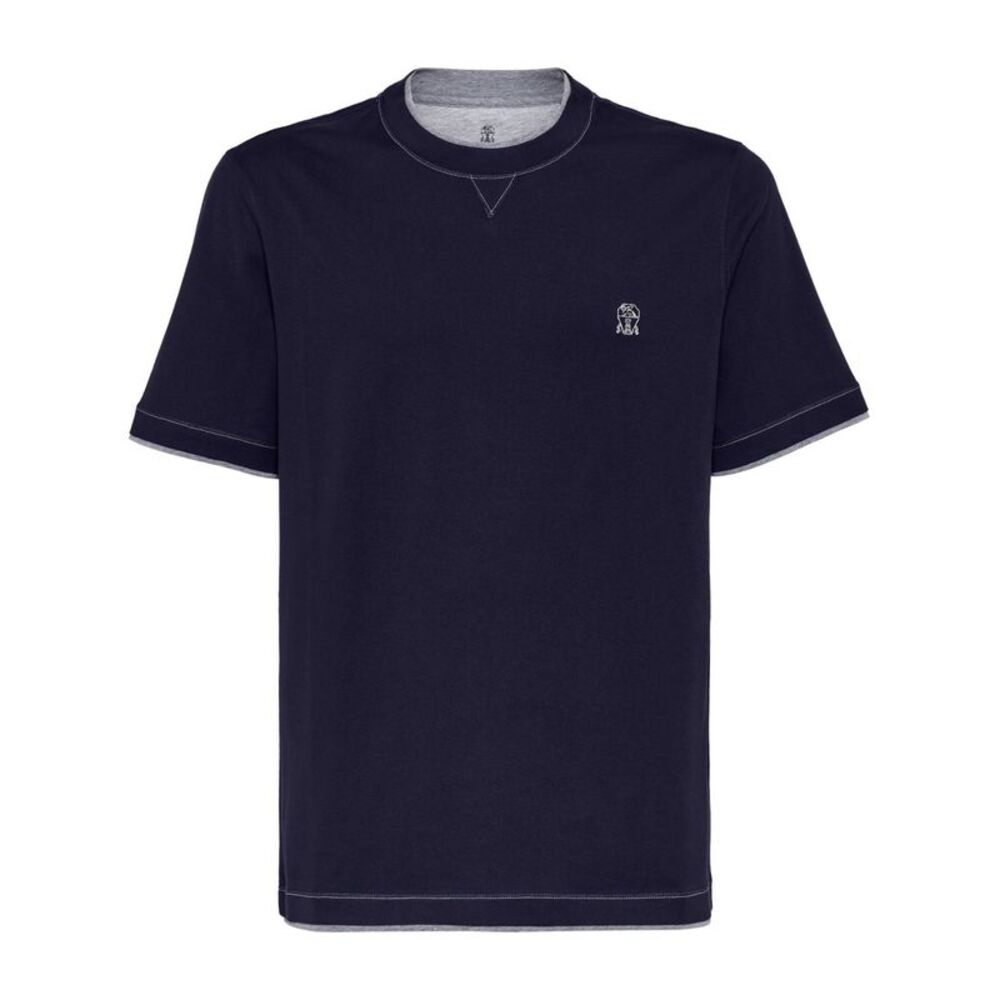 Brunello Cucinelli Men Logo Cotton T-Shirt